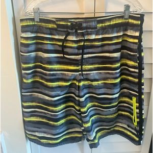 NIKE Board Shorts Swim Small Summer Casual Blue Neon Green